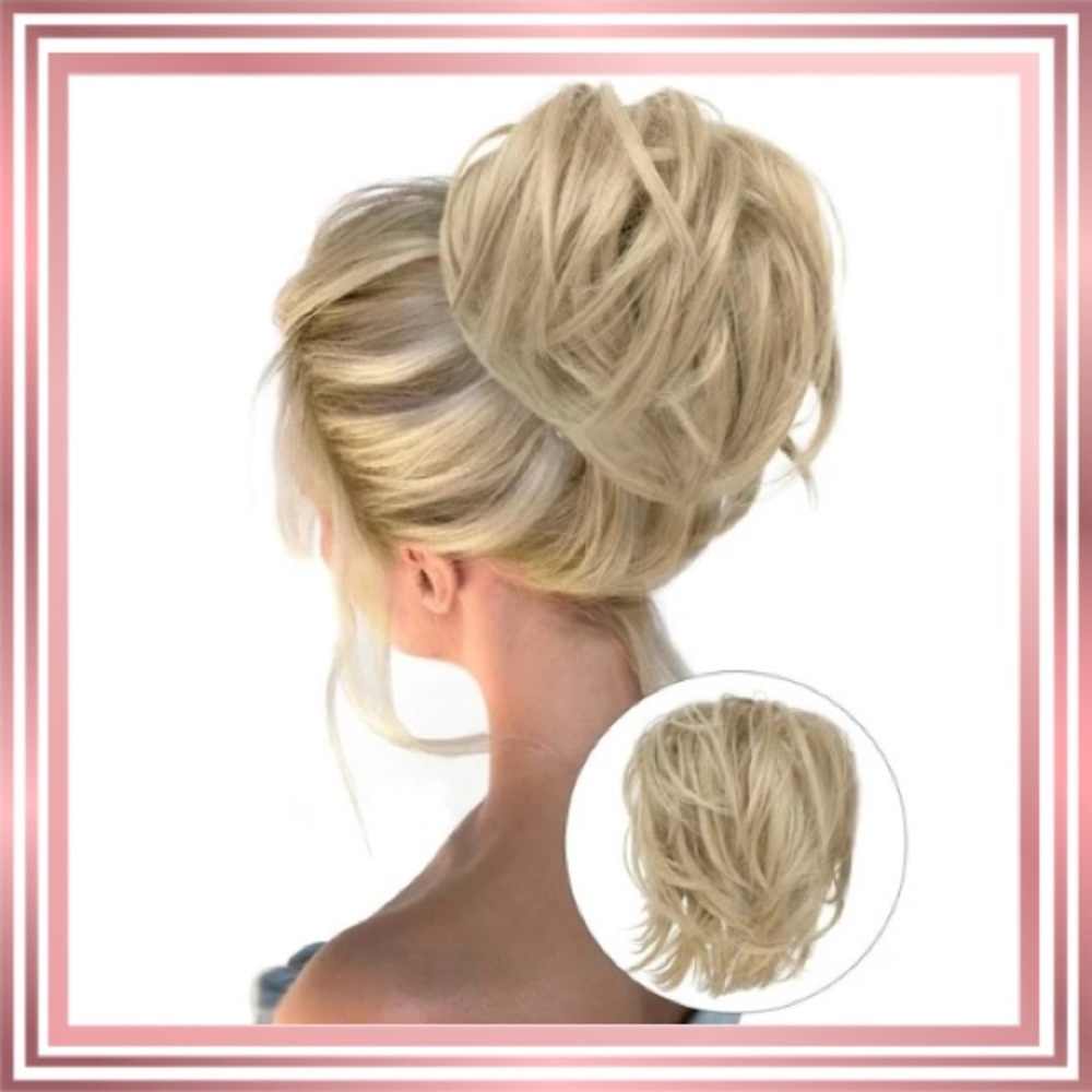 SARLA WIG 8” Blonde Short Wavy Hair Bun